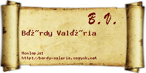 Bárdy Valéria névjegykártya